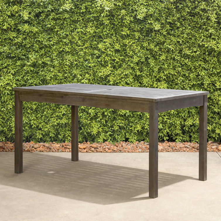 Wildon Home® Caladesi Patio Solid Wood 6-Person Dining Table & Reviews ...